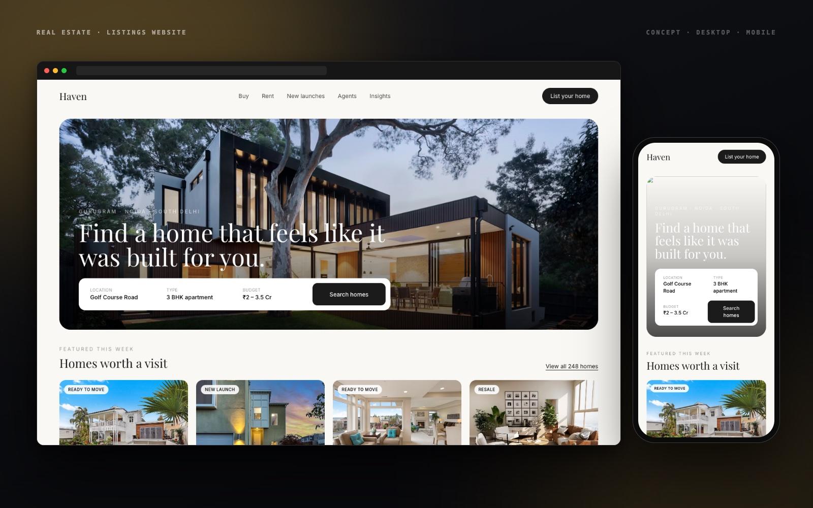 Real Estate Listings Website