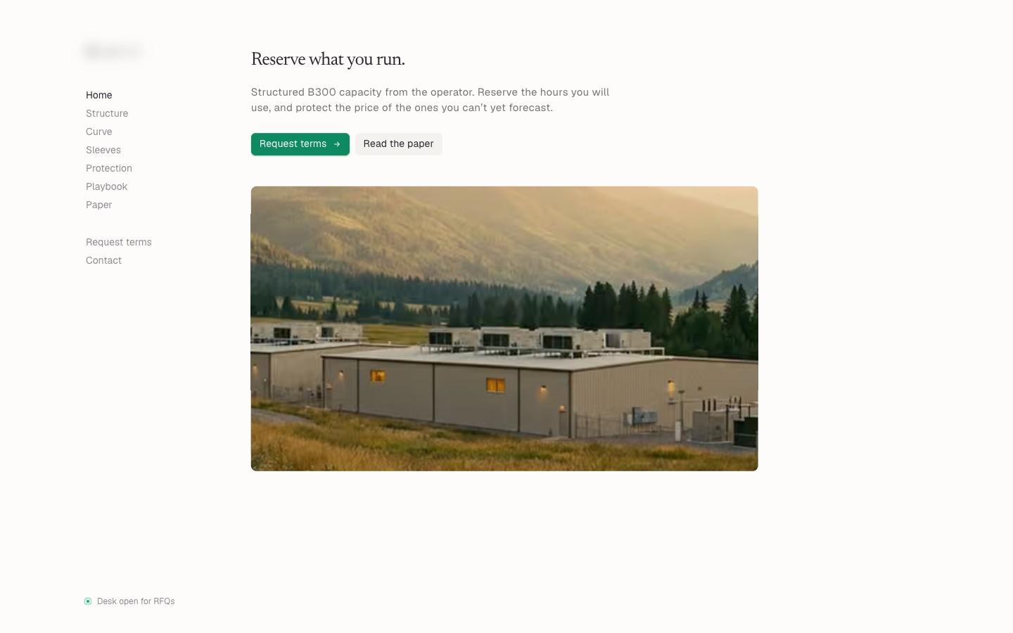 Home — interface screen