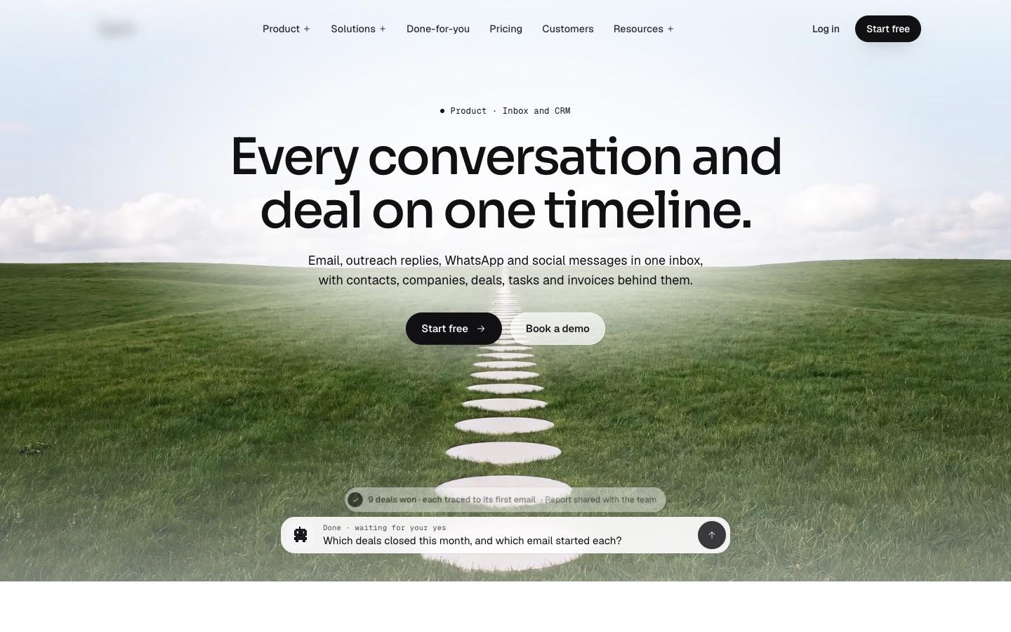 Inbox & CRM — interface screen