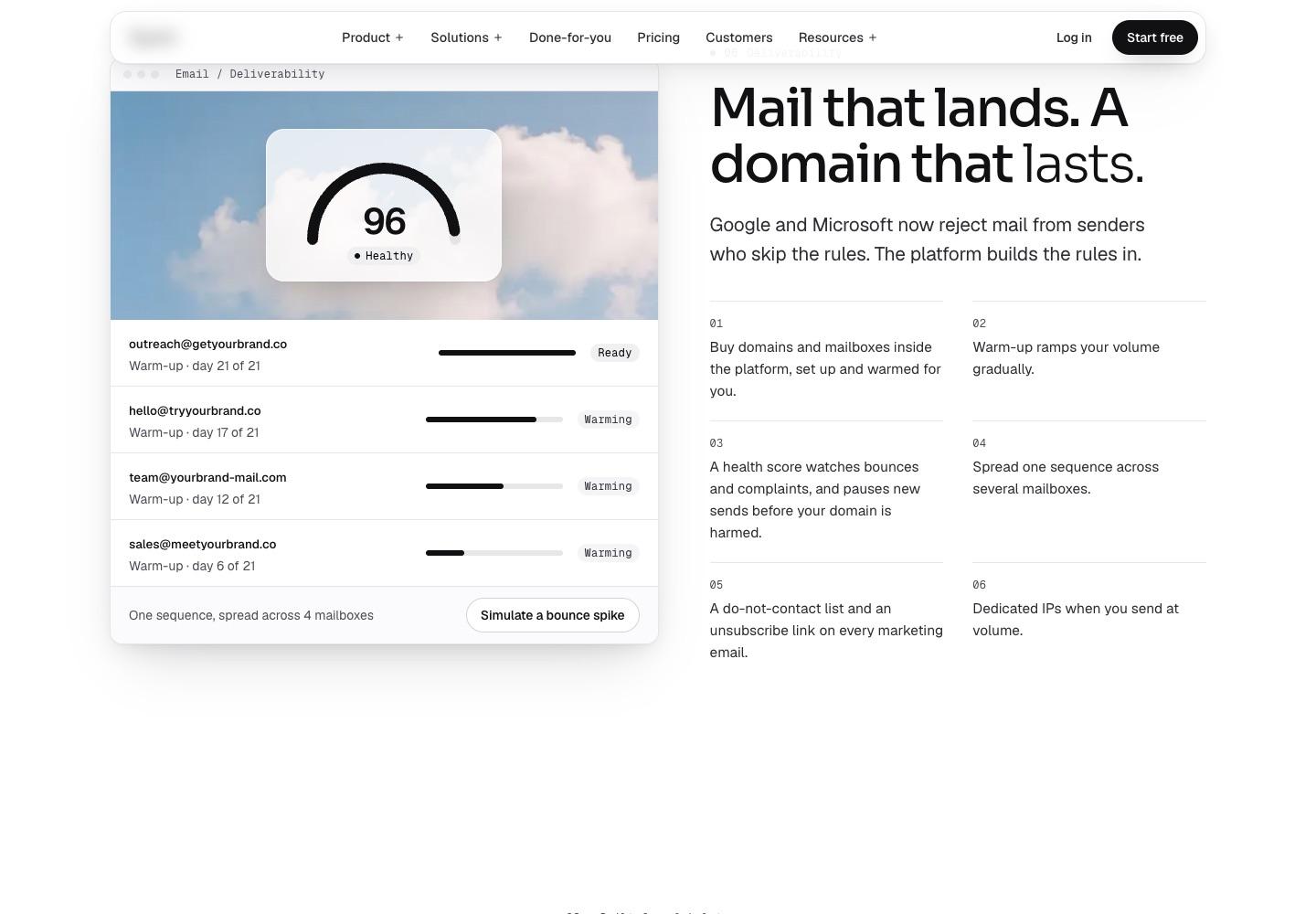 Mailbox Health Widget — interface screen