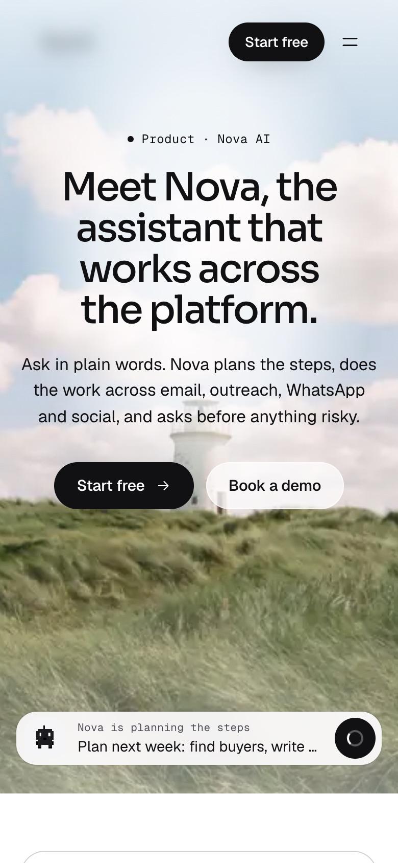 Nova · Mobile — mobile screen